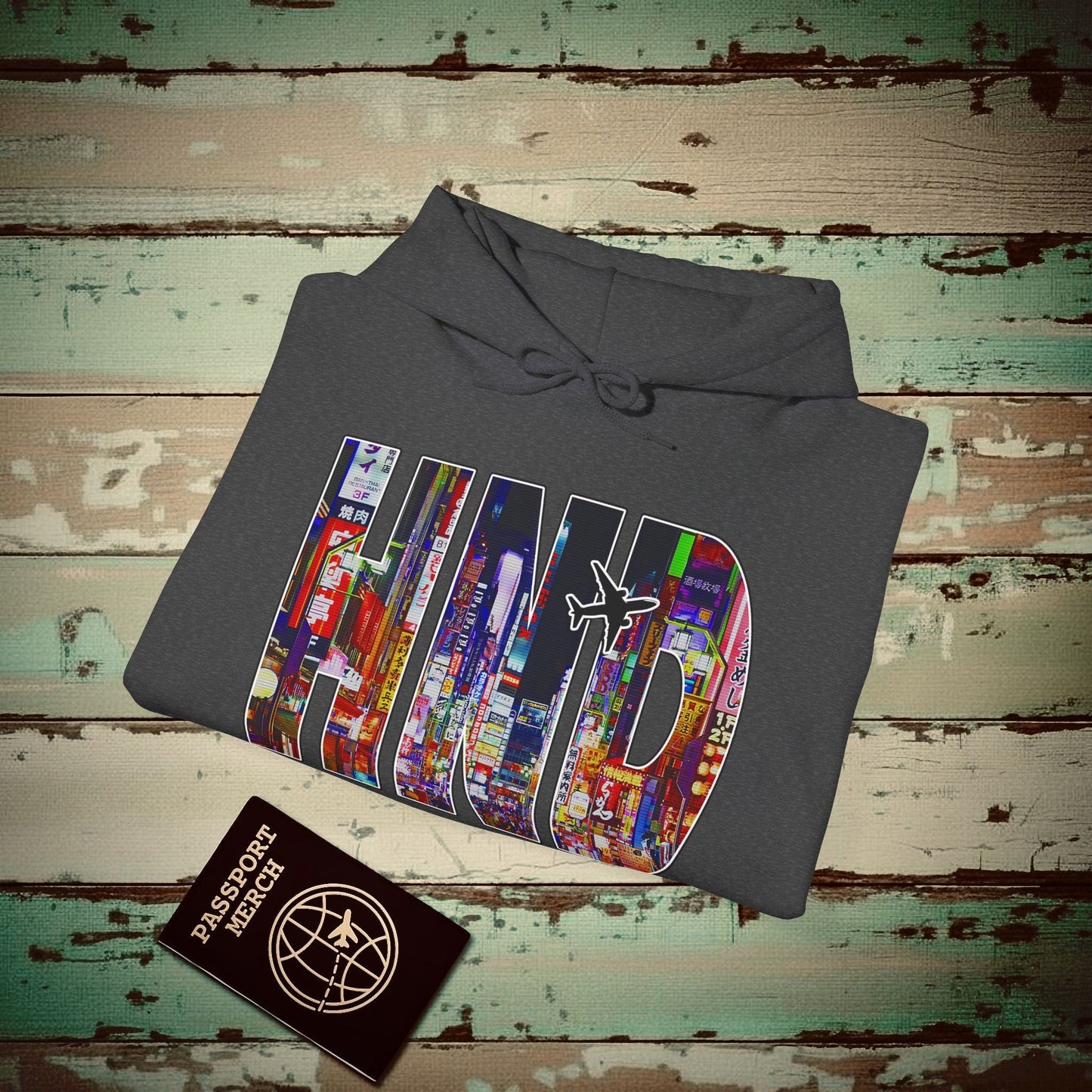 Airport Window Haneda Tokyo Japan HND Hoodie Dark Heather / S