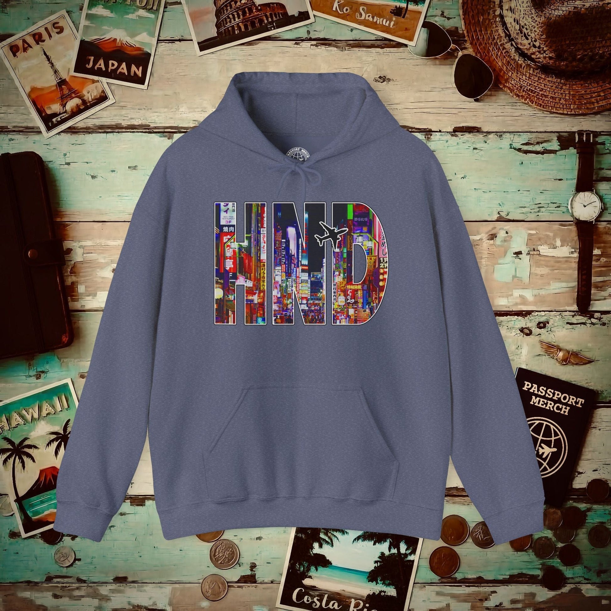 Airport Window Haneda Tokyo Japan HND Hoodie Heather Navy / S