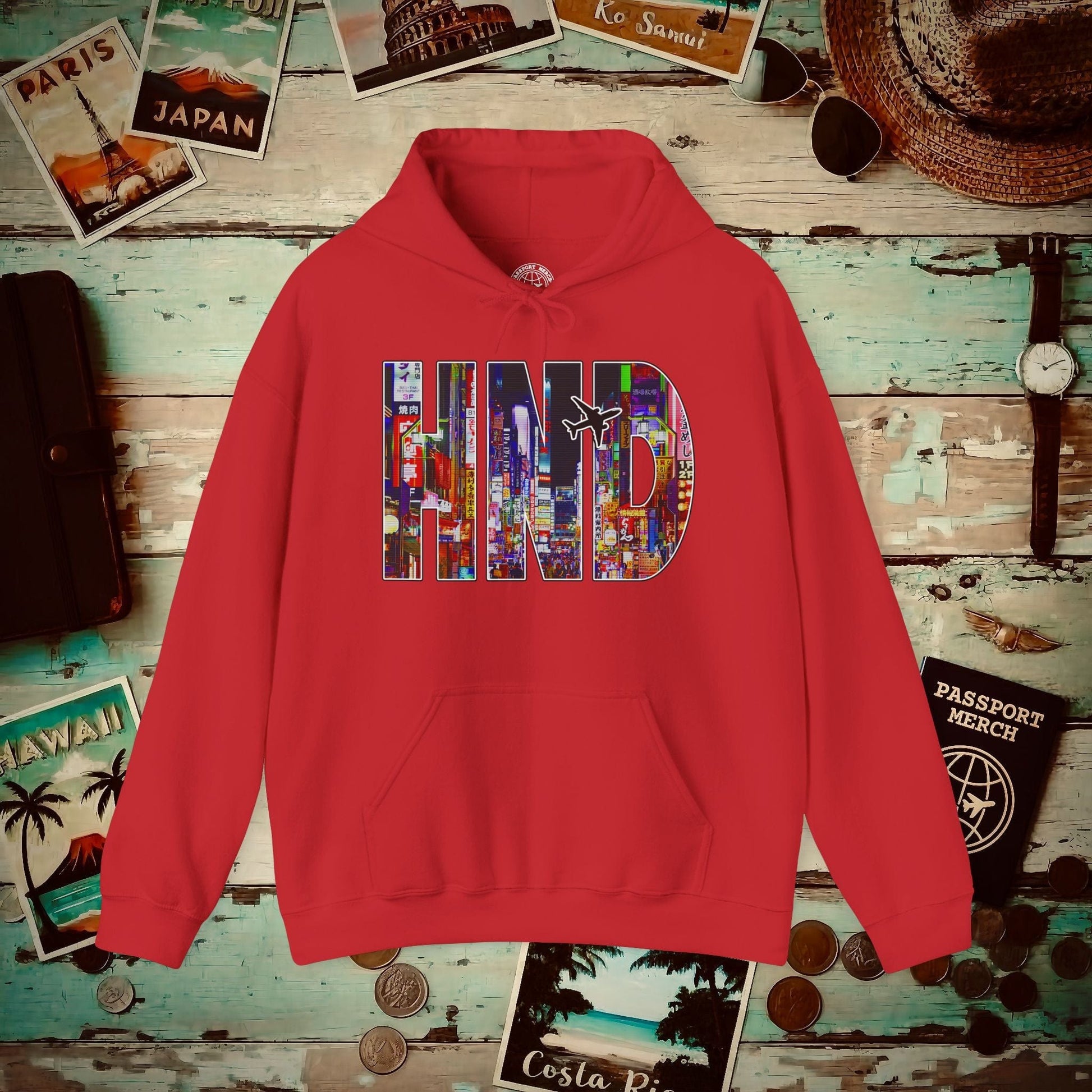 Airport Window Haneda Tokyo Japan HND Hoodie Red / S