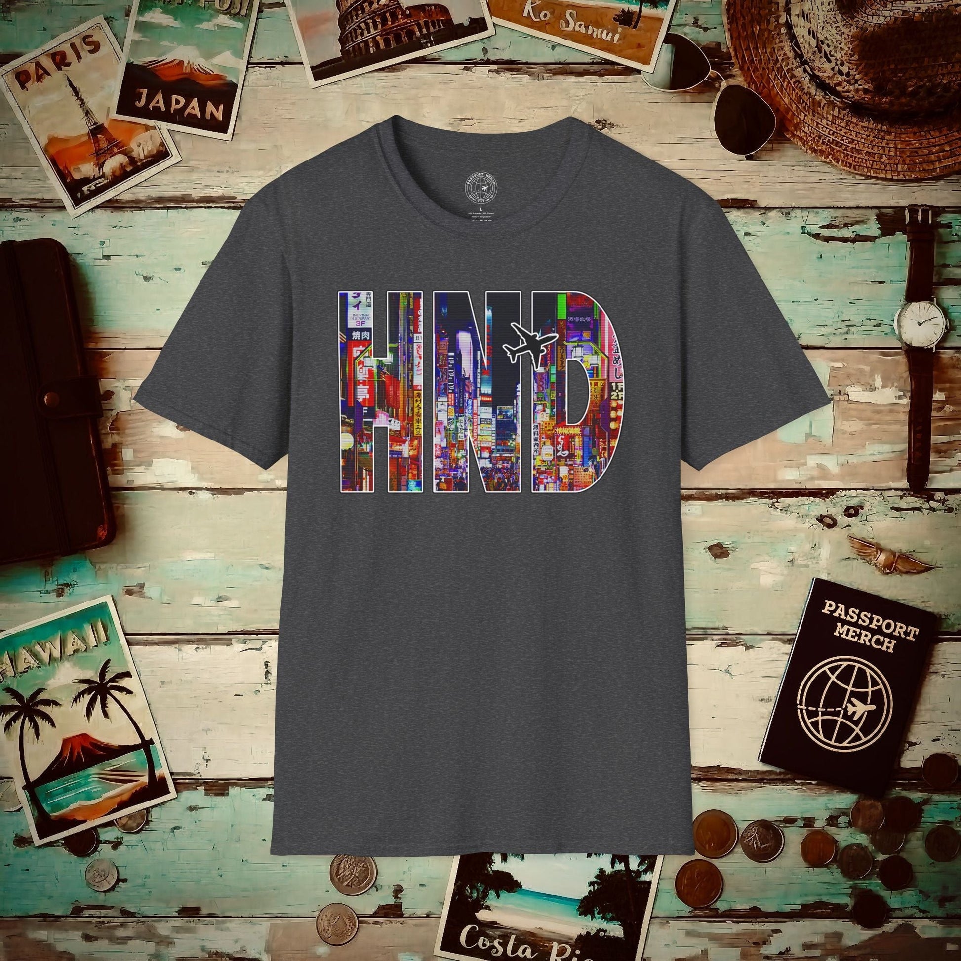 Airport Window Haneda Tokyo Japan HND T-Shirt Dark Heather / S
