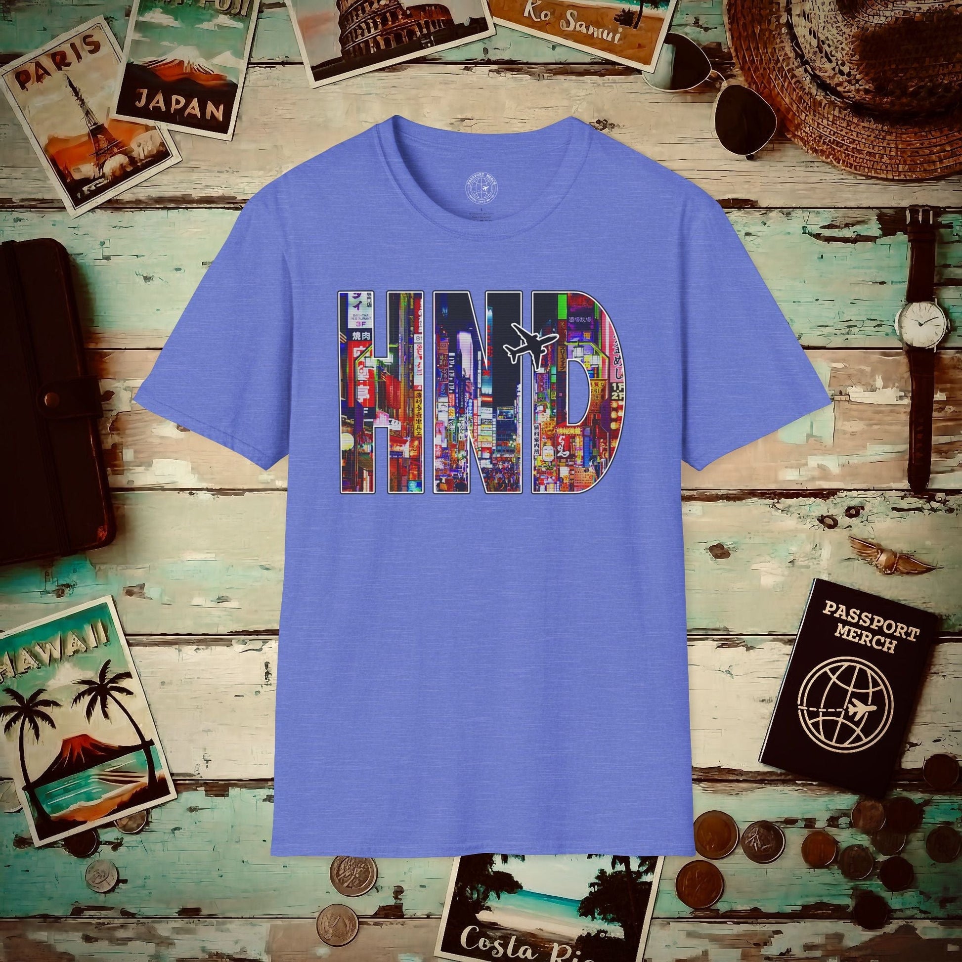 Airport Window Haneda Tokyo Japan HND T-Shirt Heather Royal / S