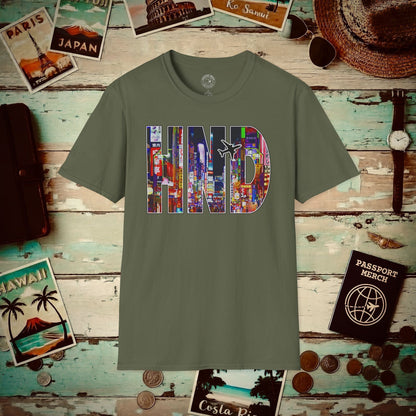 Airport Window Haneda Tokyo Japan HND T-Shirt Military Green / S