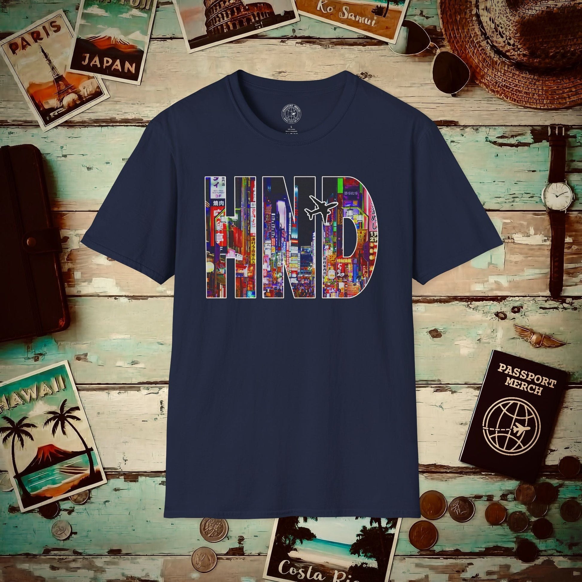 Airport Window Haneda Tokyo Japan HND T-Shirt Navy / S