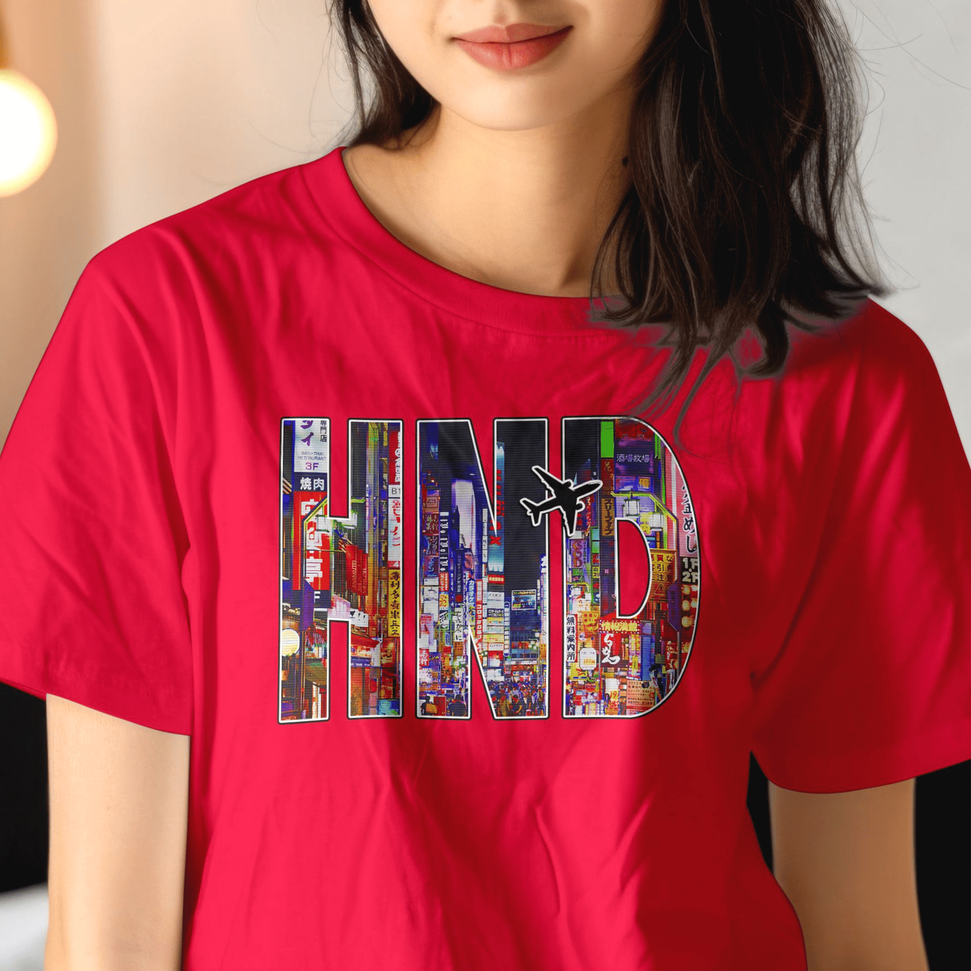 Airport Window Haneda Tokyo Japan HND T-Shirt Red / S