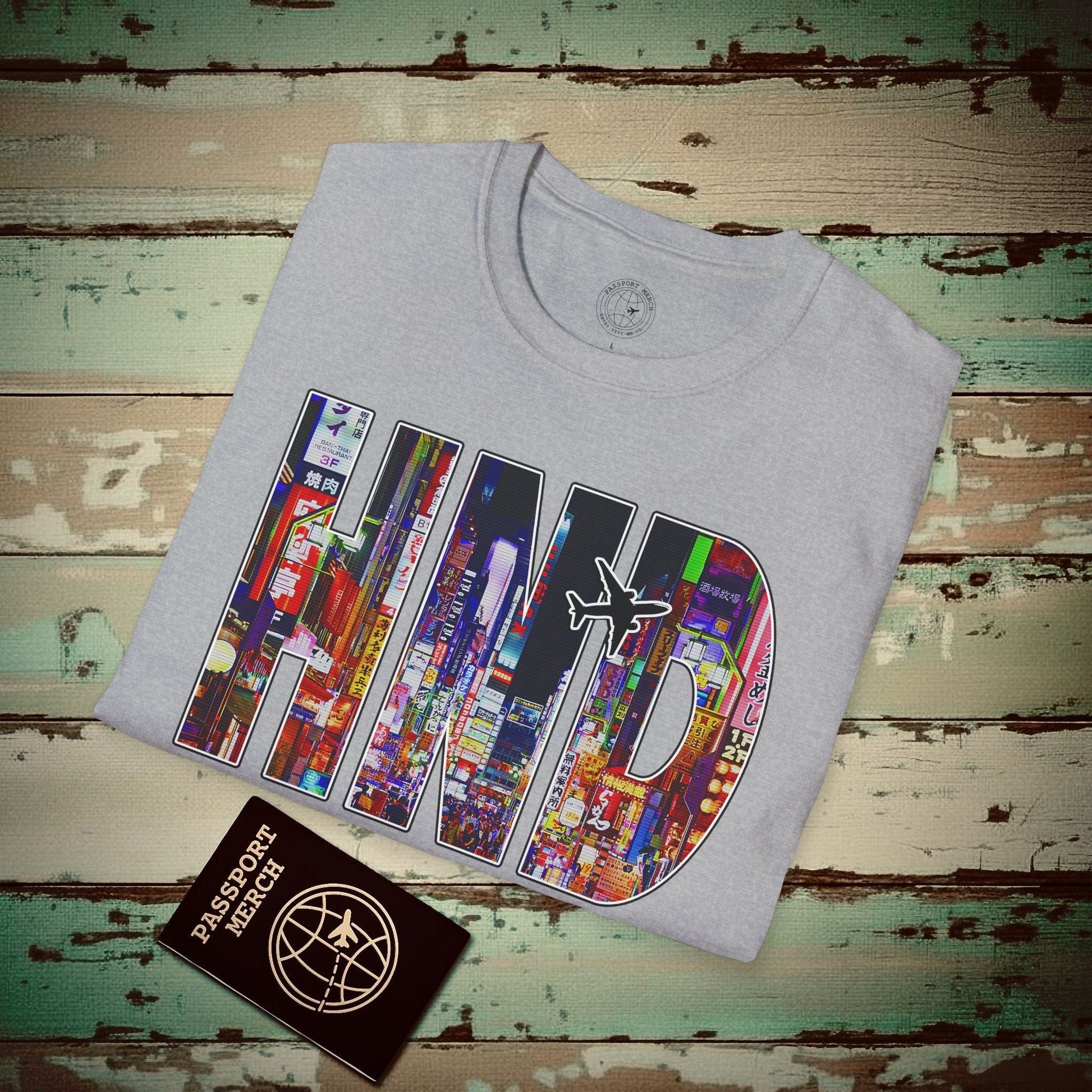 Airport Window Haneda Tokyo Japan HND T-Shirt Sport Grey / S
