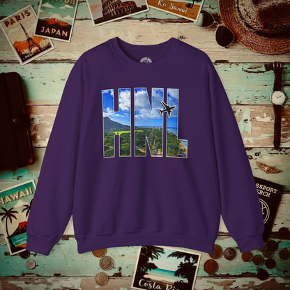 Airport Window Honolulu Oahu Hawaii HNL Crewneck Purple / S
