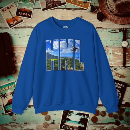 Airport Window Honolulu Oahu Hawaii HNL Crewneck Royal / S