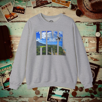 Airport Window Honolulu Oahu Hawaii HNL Crewneck Sport Grey / S