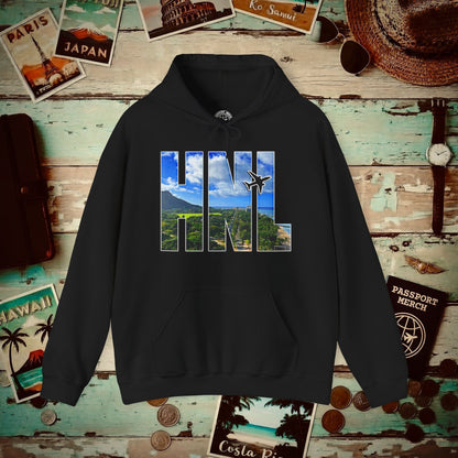 Airport Window Honolulu Oahu Hawaii HNL Hoodie Black / S