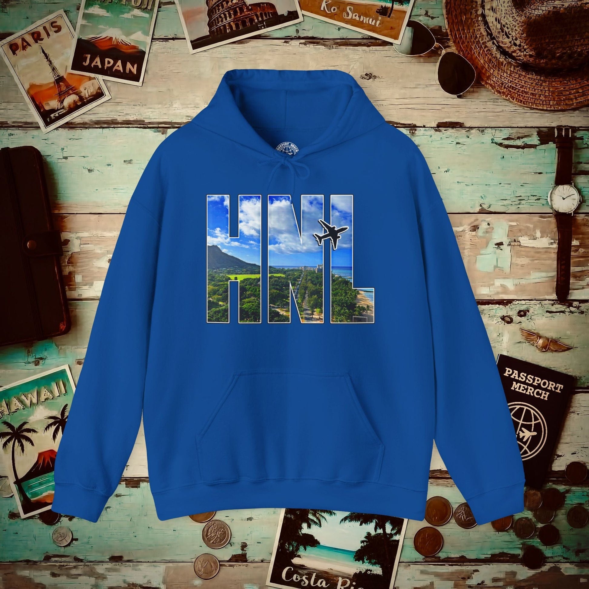 Airport Window Honolulu Oahu Hawaii HNL Hoodie Royal / S