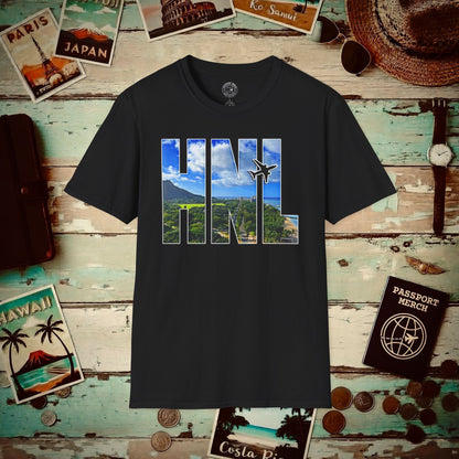 Airport Window Honolulu Oahu Hawaii HNL T-Shirt Black / S