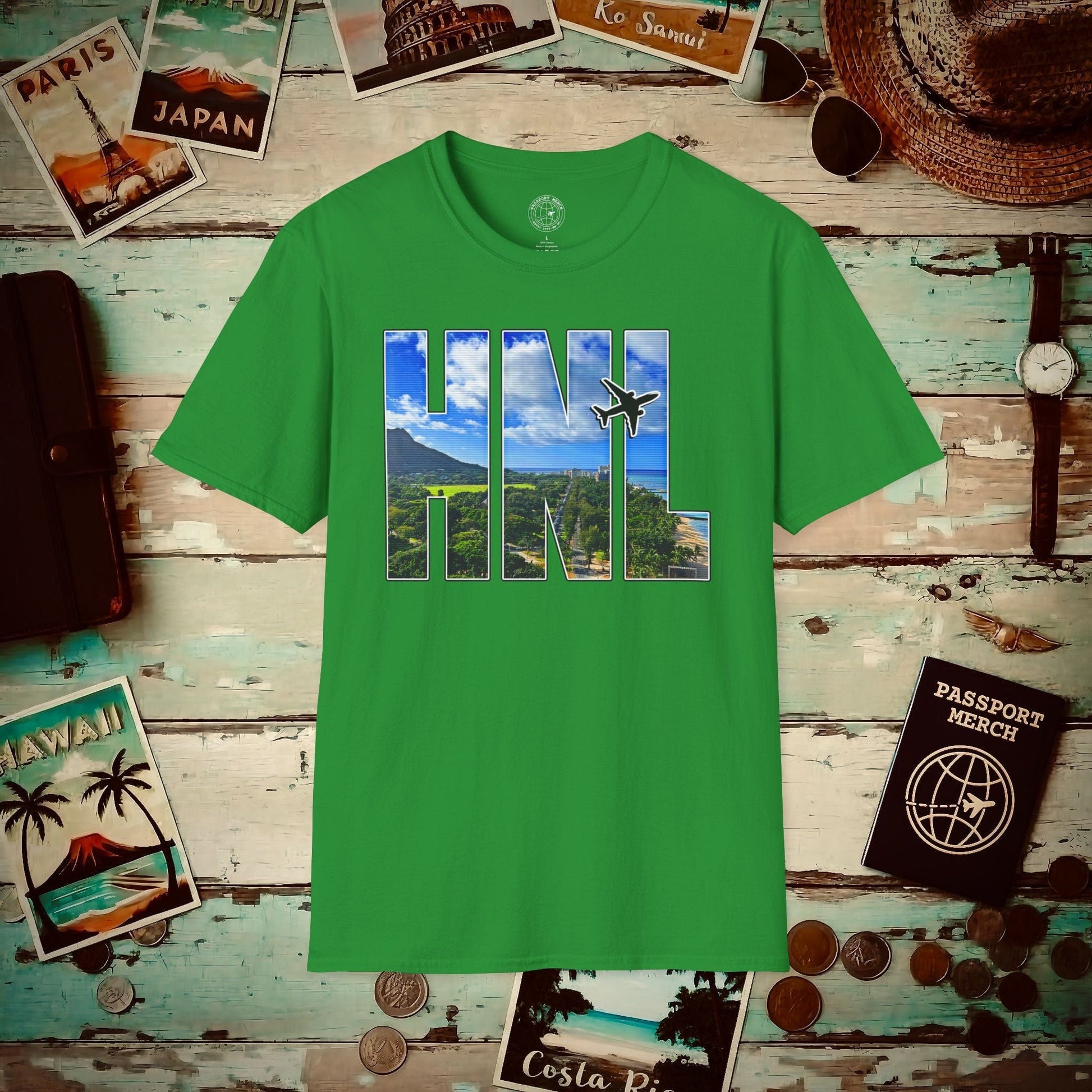 Airport Window Honolulu Oahu Hawaii HNL T-Shirt Irish Green / S