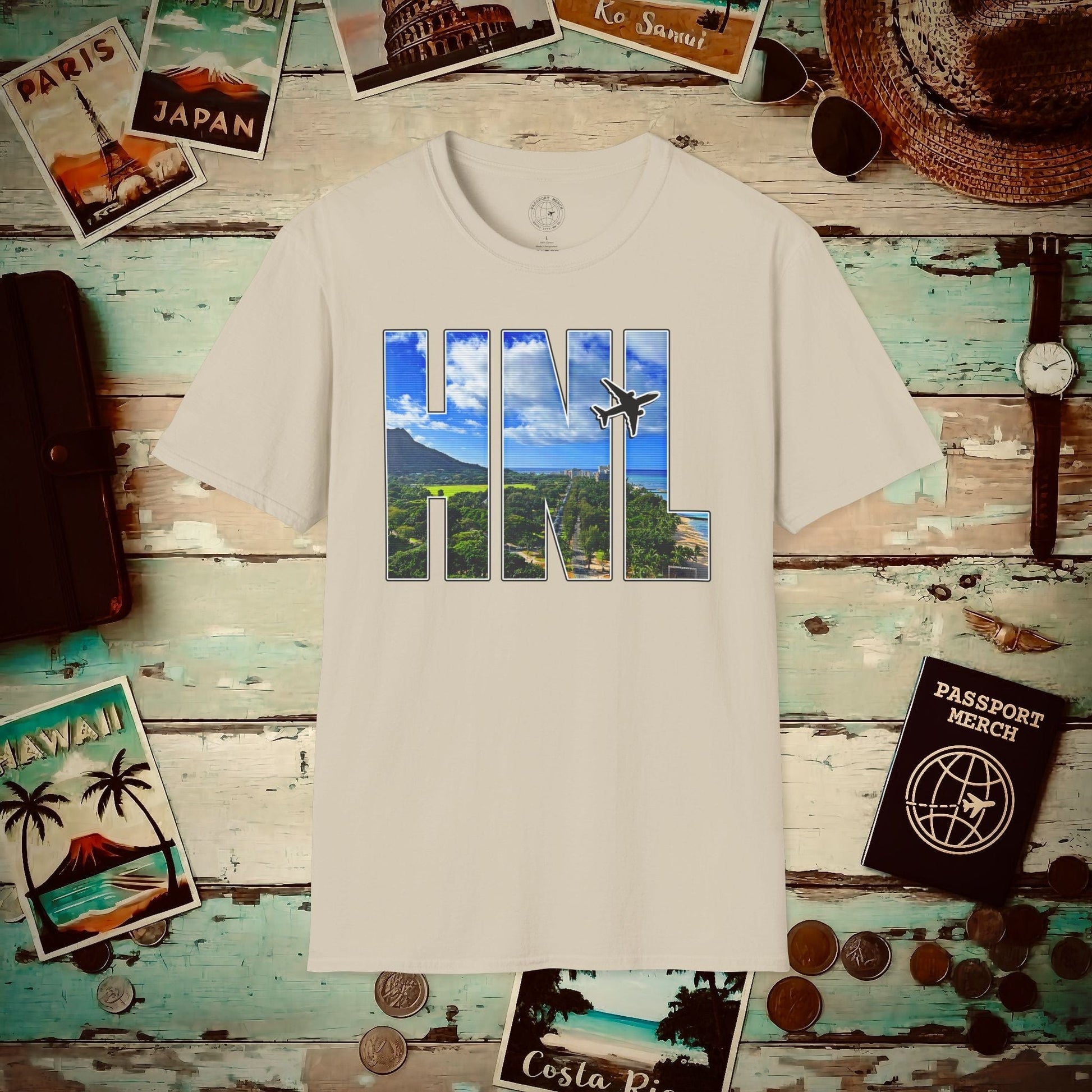 Airport Window Honolulu Oahu Hawaii HNL T-Shirt Sand / S