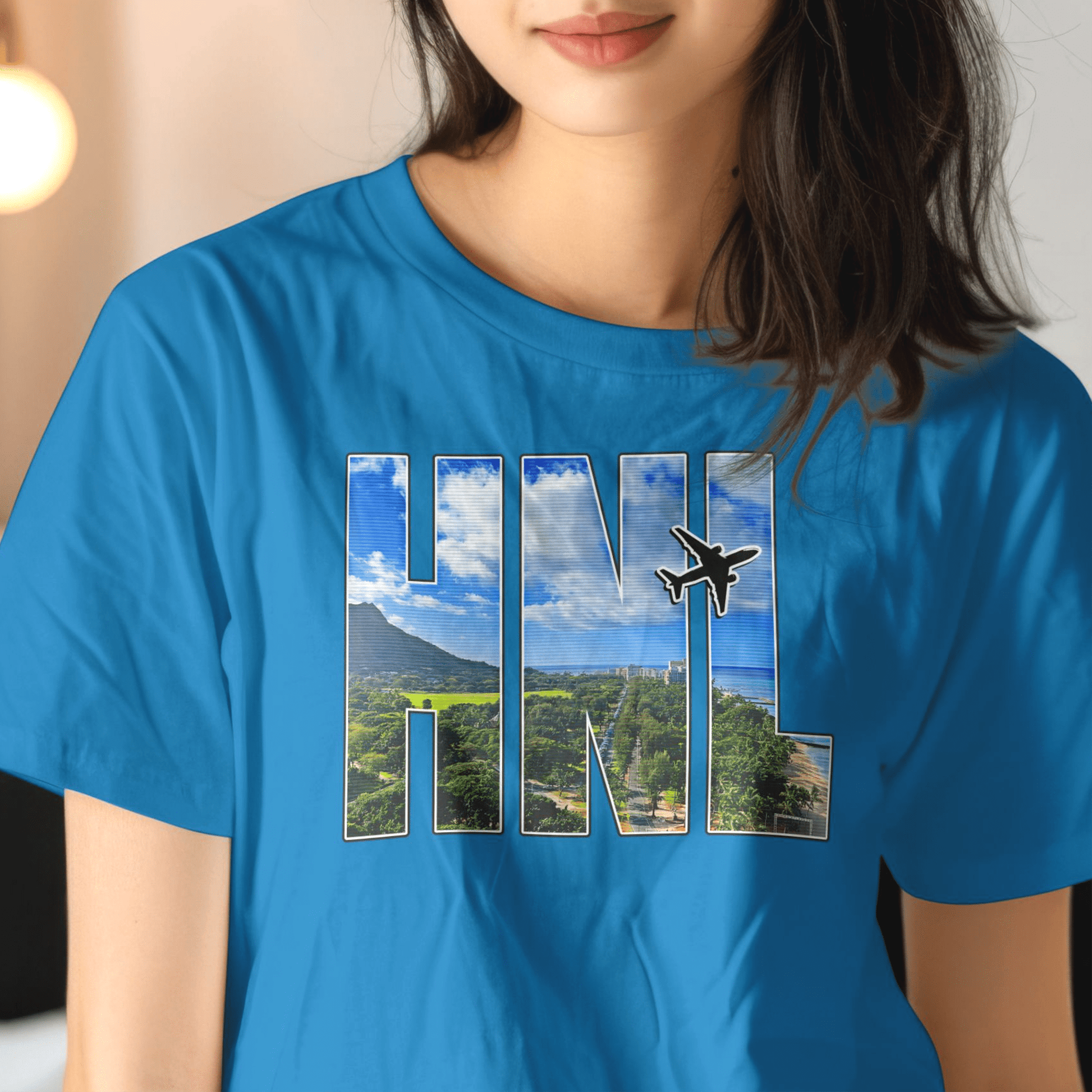 Airport Window Honolulu Oahu Hawaii HNL T-Shirt Sapphire / S