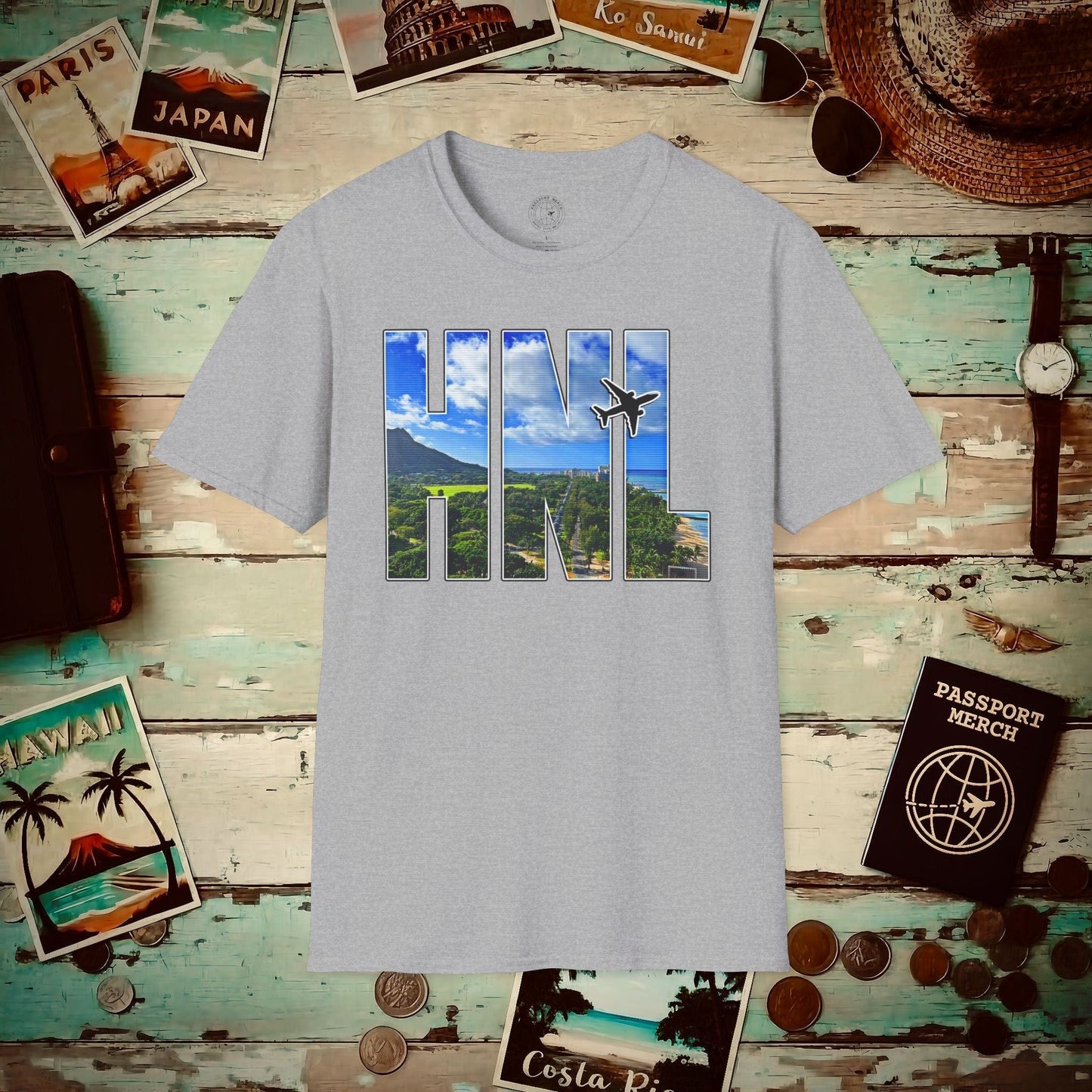 Airport Window Honolulu Oahu Hawaii HNL T-Shirt Sport Grey / S