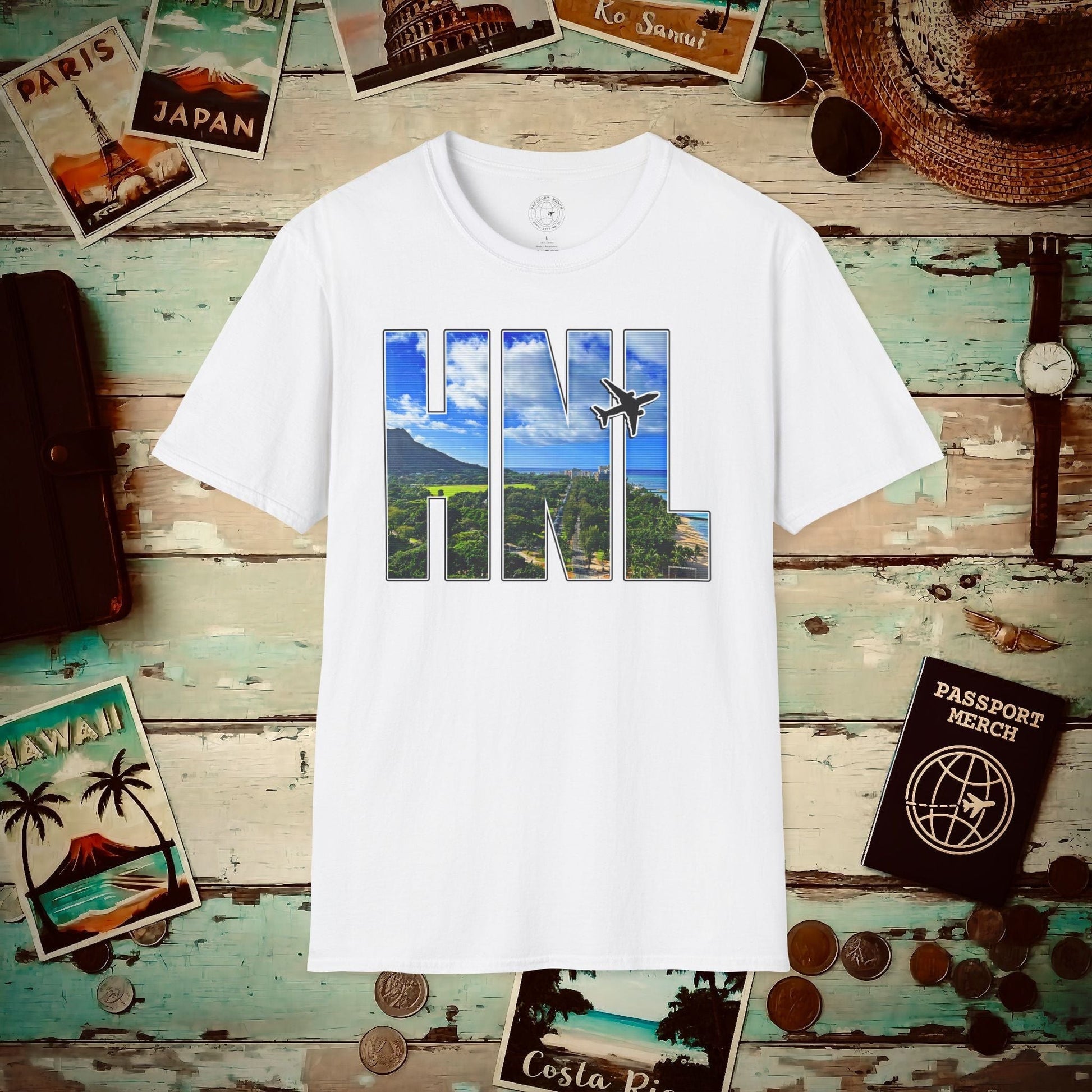 Airport Window Honolulu Oahu Hawaii HNL T-Shirt White / S