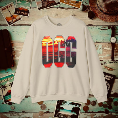 Airport Window Kahului Maui Hawaii OGG Crewneck Sand / S