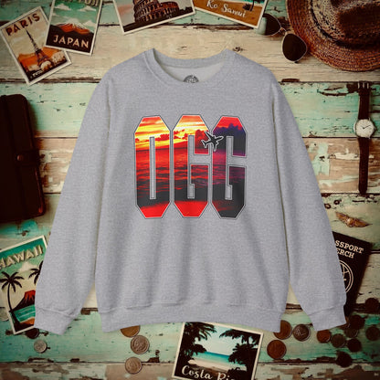 Airport Window Kahului Maui Hawaii OGG Crewneck Sport Grey / S