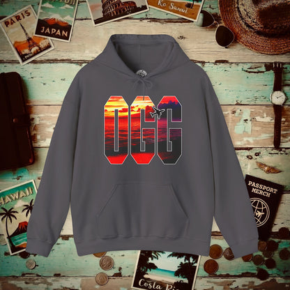 Airport Window Kahului Maui Hawaii OGG Hoodie Charcoal / S