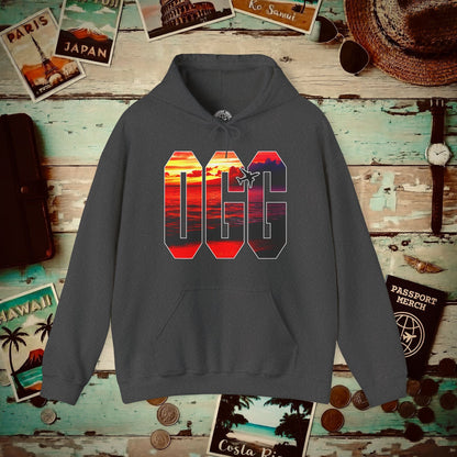 Airport Window Kahului Maui Hawaii OGG Hoodie Dark Heather / S