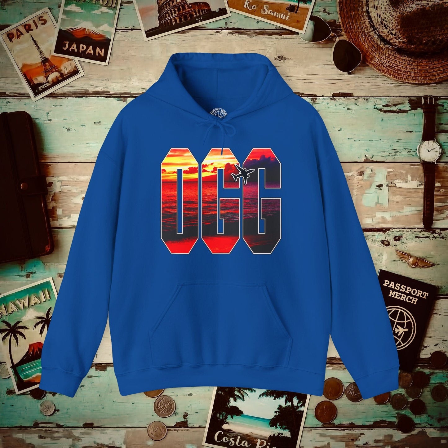 Airport Window Kahului Maui Hawaii OGG Hoodie Royal / S