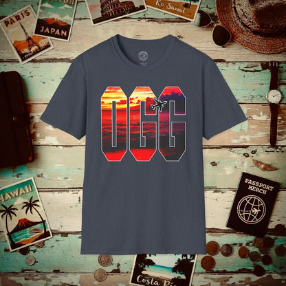 Airport Window Kahului Maui Hawaii OGG T-Shirt Heather Navy / S