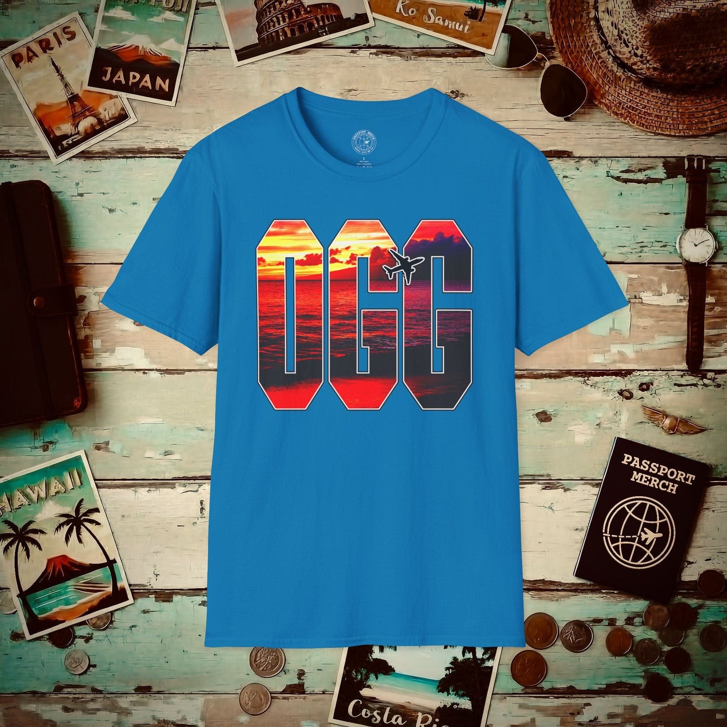 Airport Window Kahului Maui Hawaii OGG T-Shirt Sapphire / S