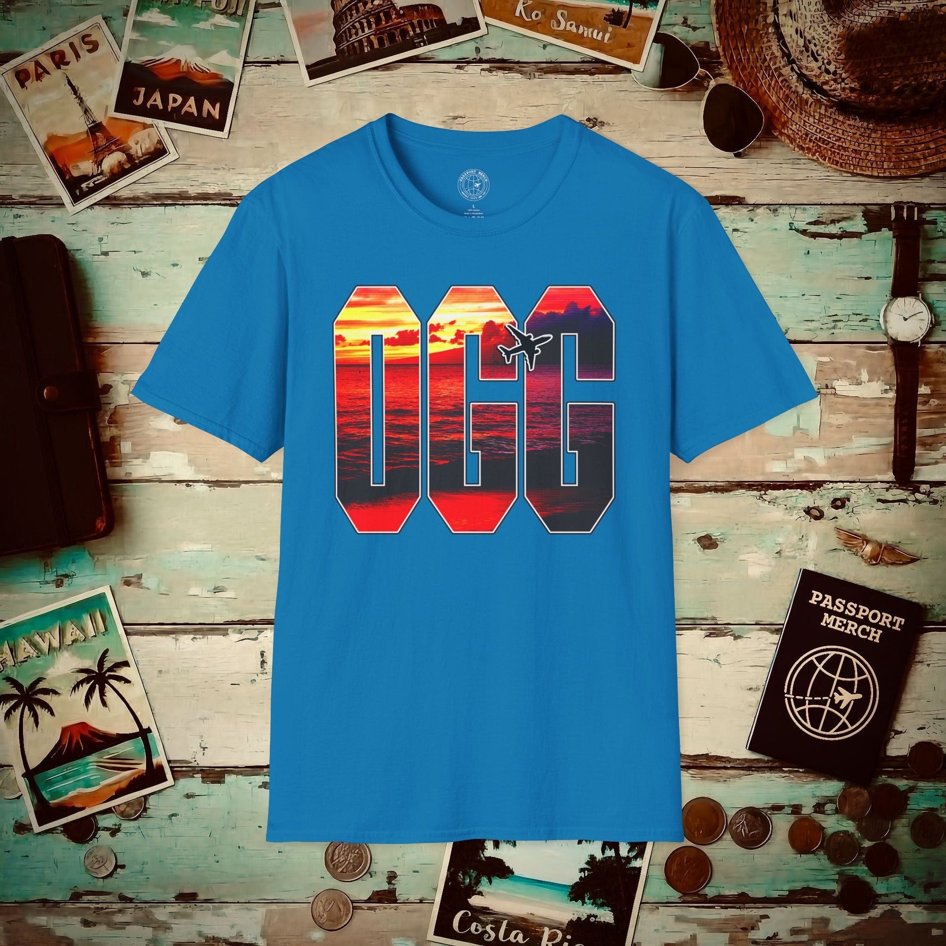 Airport Window Kahului Maui Hawaii OGG T-Shirt Sapphire / S