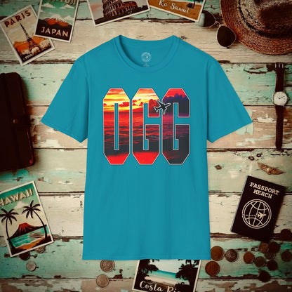 Airport Window Kahului Maui Hawaii OGG T-Shirt Tropical Blue / S