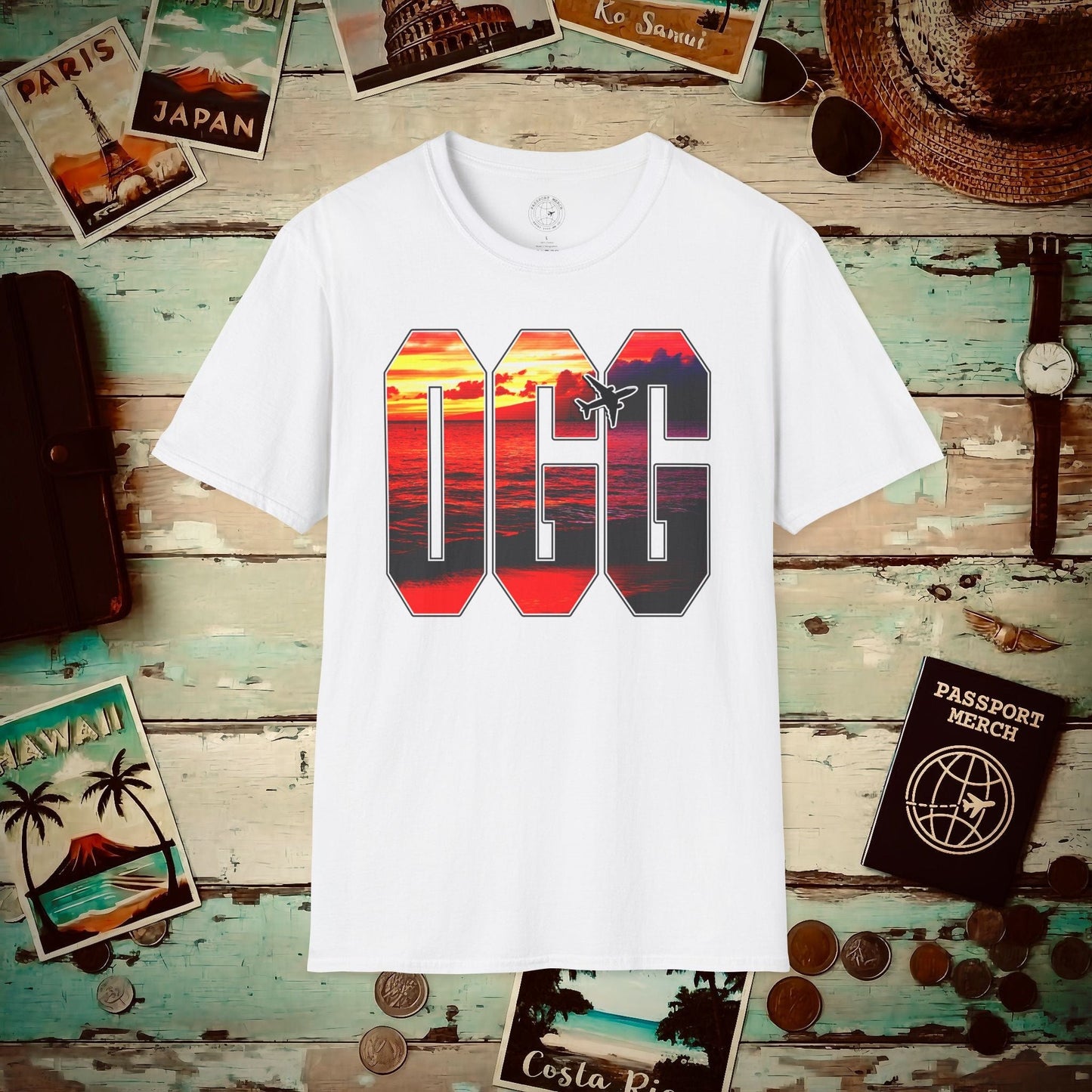 Airport Window Kahului Maui Hawaii OGG T-Shirt White / S