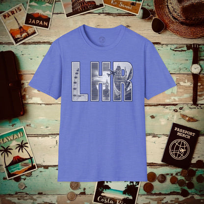 Airport Window London England UK LHR T-Shirt Heather Royal / S
