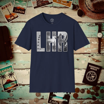 Airport Window London England UK LHR T-Shirt Navy / S