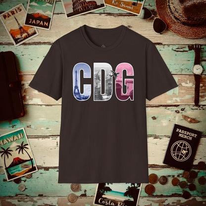 Airport Window Paris France CDG T-Shirt Dark Chocolate / S
