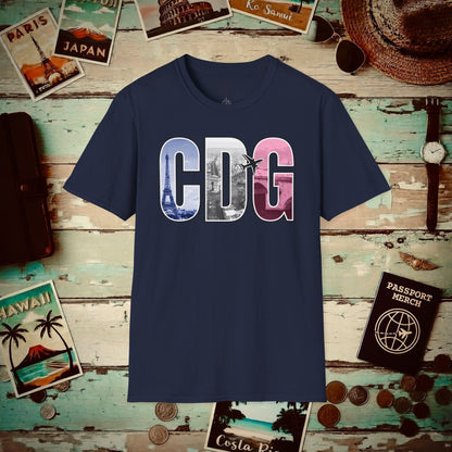Airport Window Paris France CDG T-Shirt Navy / S