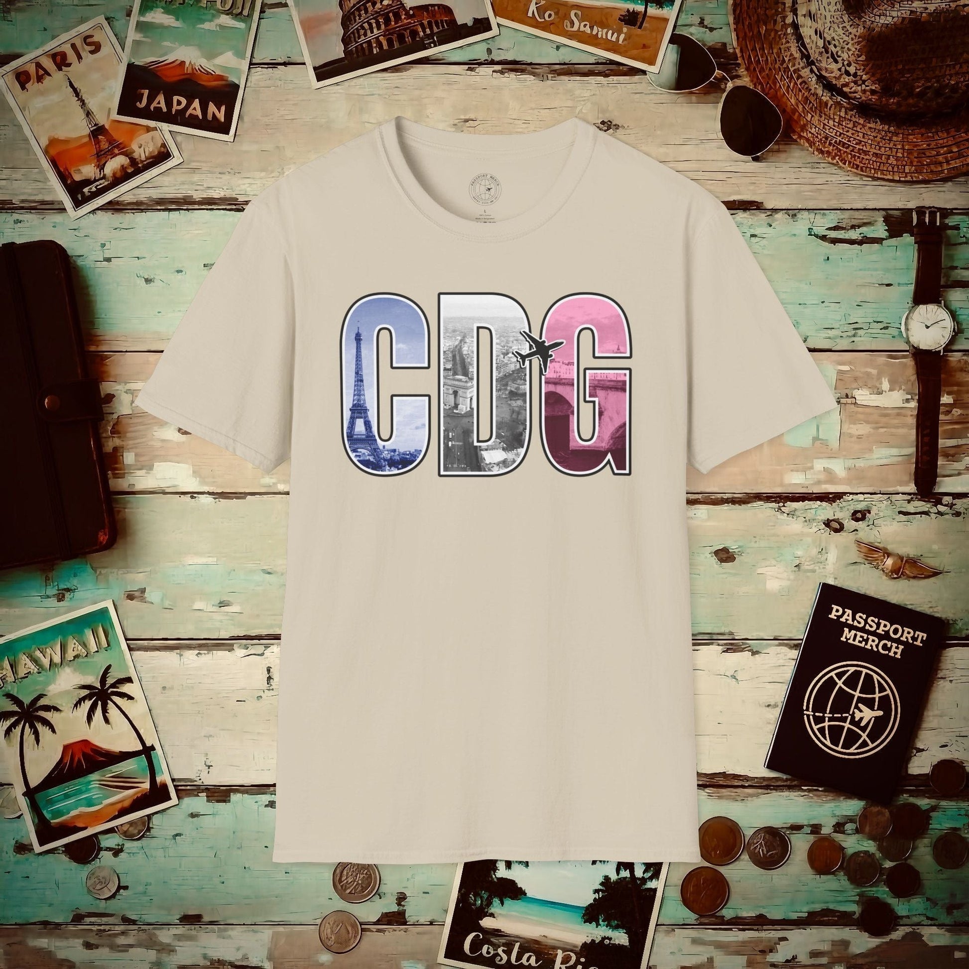 Airport Window Paris France CDG T-Shirt Sand / S