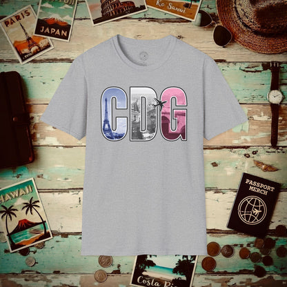 Airport Window Paris France CDG T-Shirt Sport Grey / S