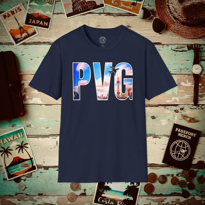 Airport Window Shanghai China PVG T-Shirt Navy / S