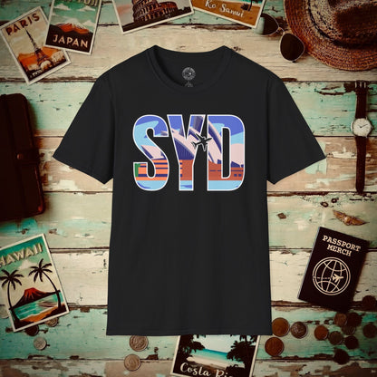 Airport Window Sydney Australia SYD T-Shirt Black / S