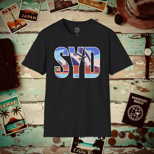Airport Window Sydney Australia SYD T-Shirt Black / S