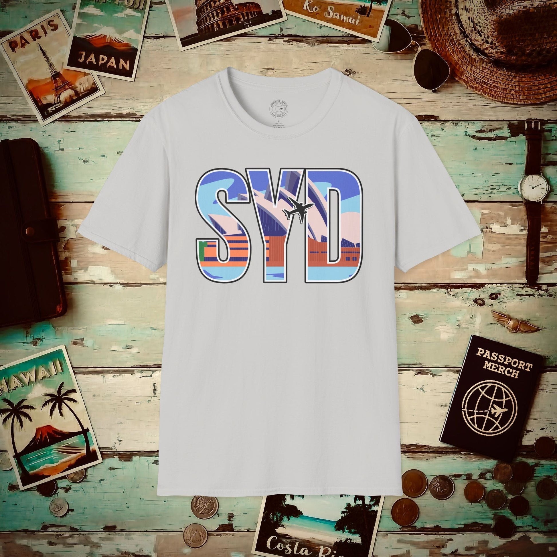 Airport Window Sydney Australia SYD T-Shirt Ice Grey / S