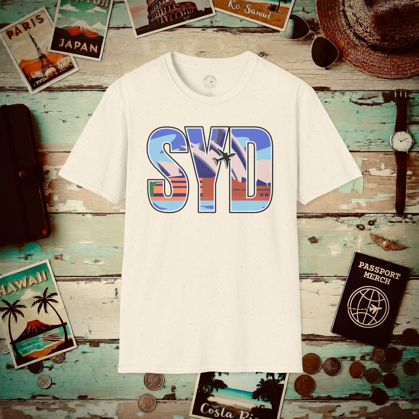 Airport Window Sydney Australia SYD T-Shirt Natural / S