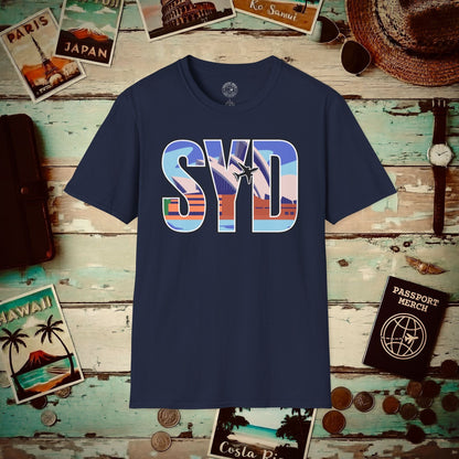 Airport Window Sydney Australia SYD T-Shirt Navy / S
