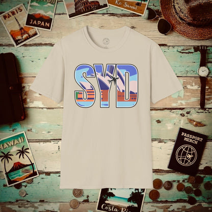 Airport Window Sydney Australia SYD T-Shirt Sand / S