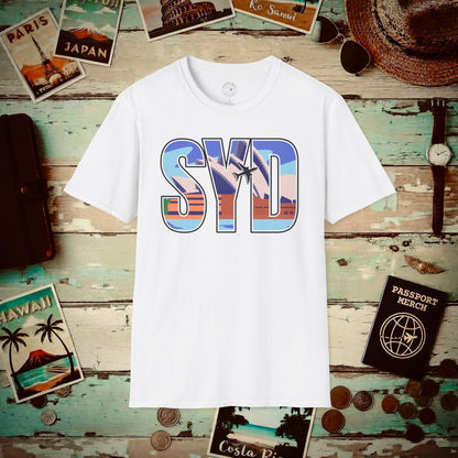 Airport Window Sydney Australia SYD T-Shirt White / S