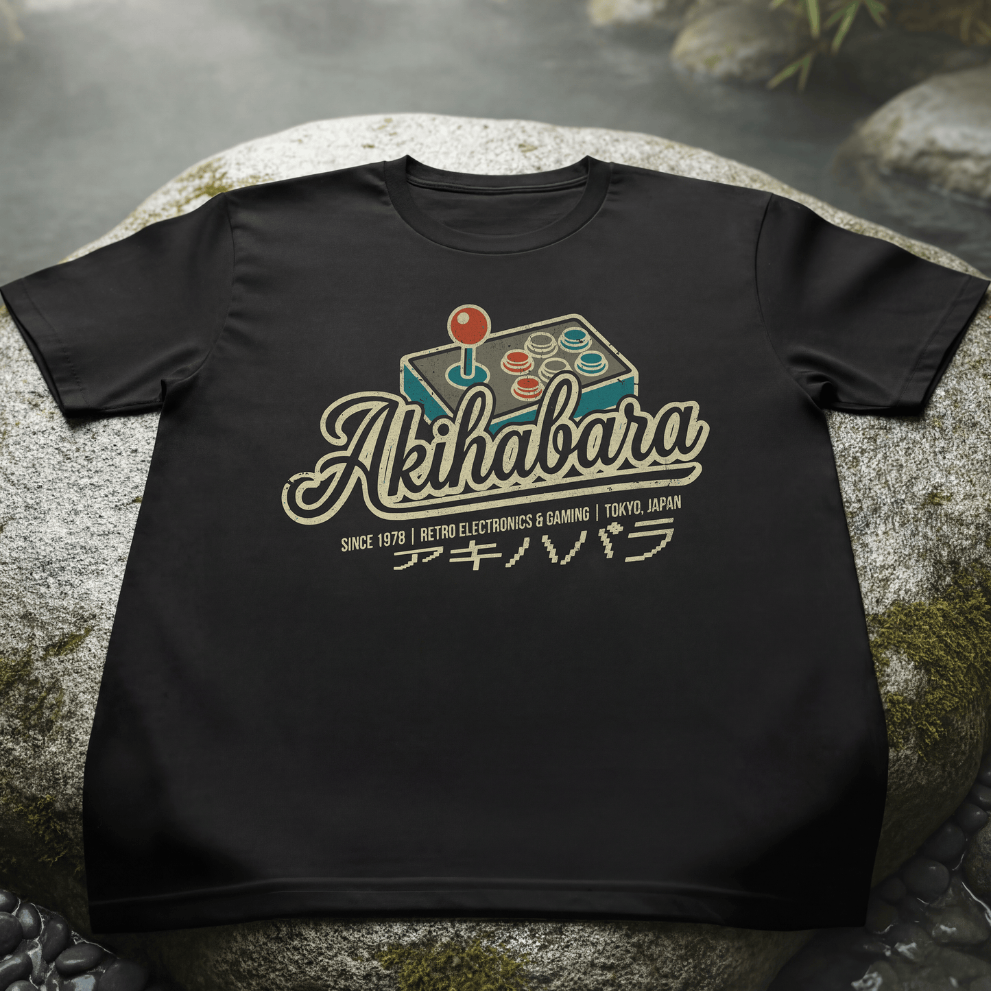 Akihabara Retro Joystick, Japan T-Shirt Black / S