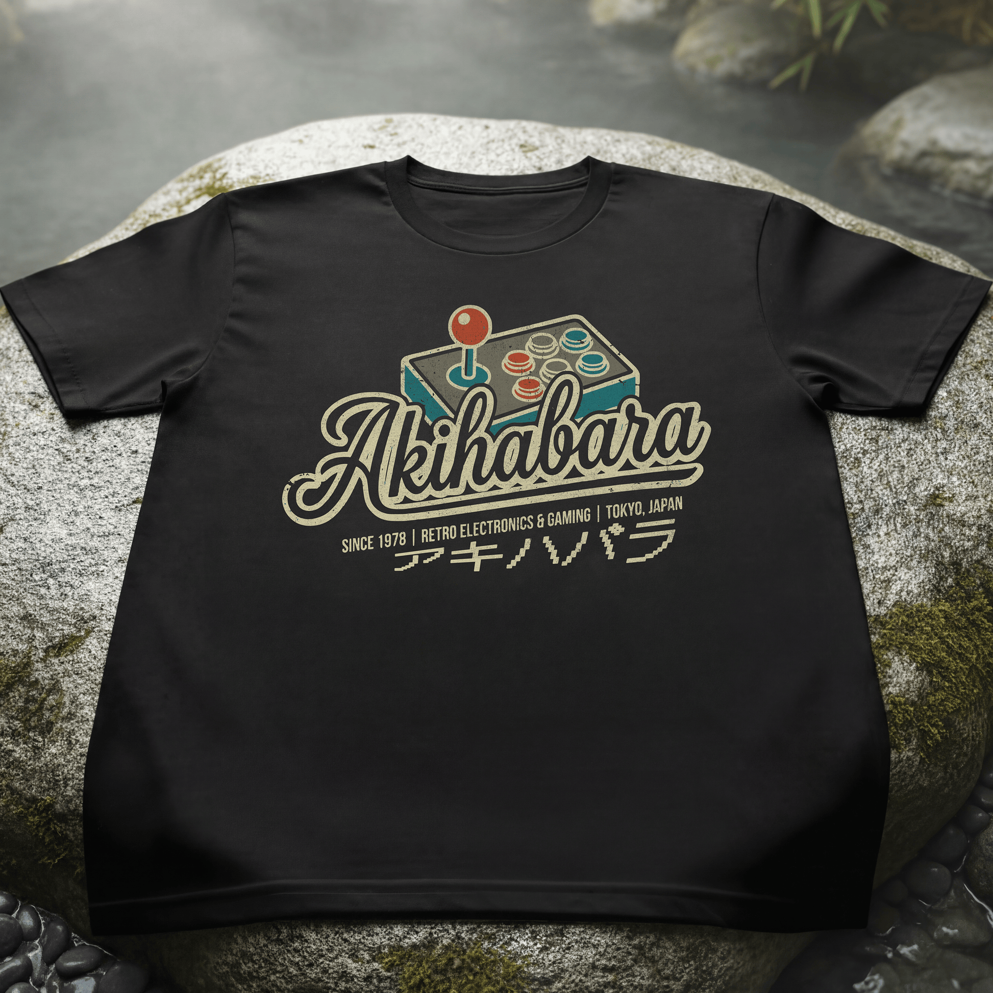 Akihabara Retro Joystick, Japan T-Shirt Black / S