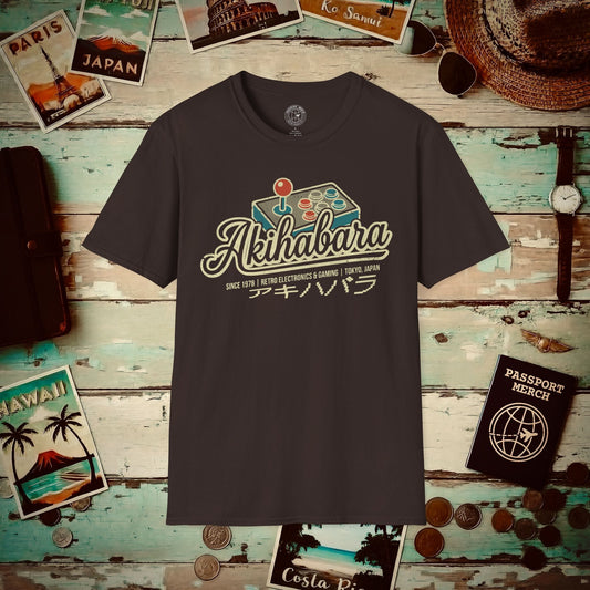 Akihabara Retro Joystick, Japan T-Shirt Dark Chocolate / S