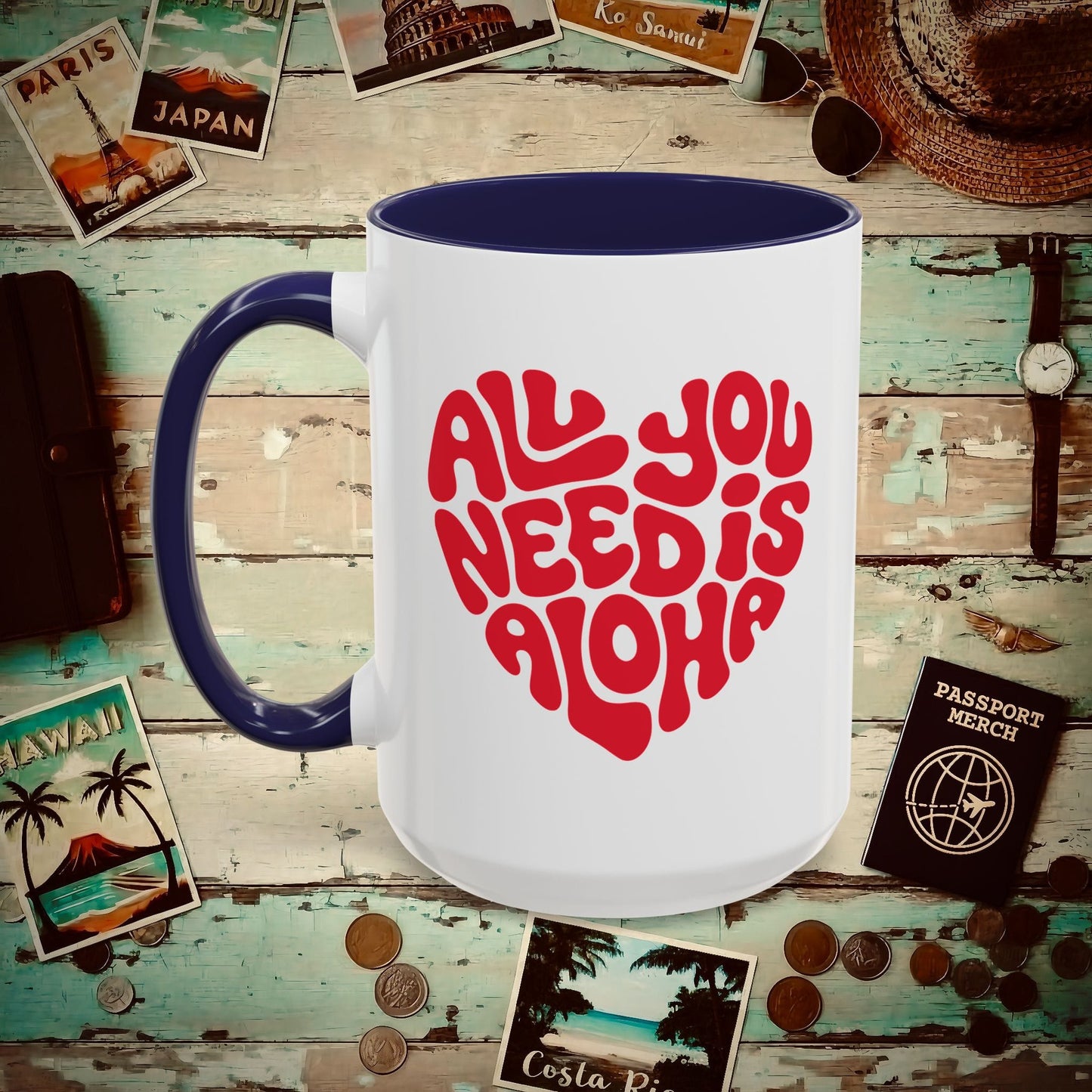 All You Need Is Aloha, Hawaii 15oz Mug Navy / 15oz