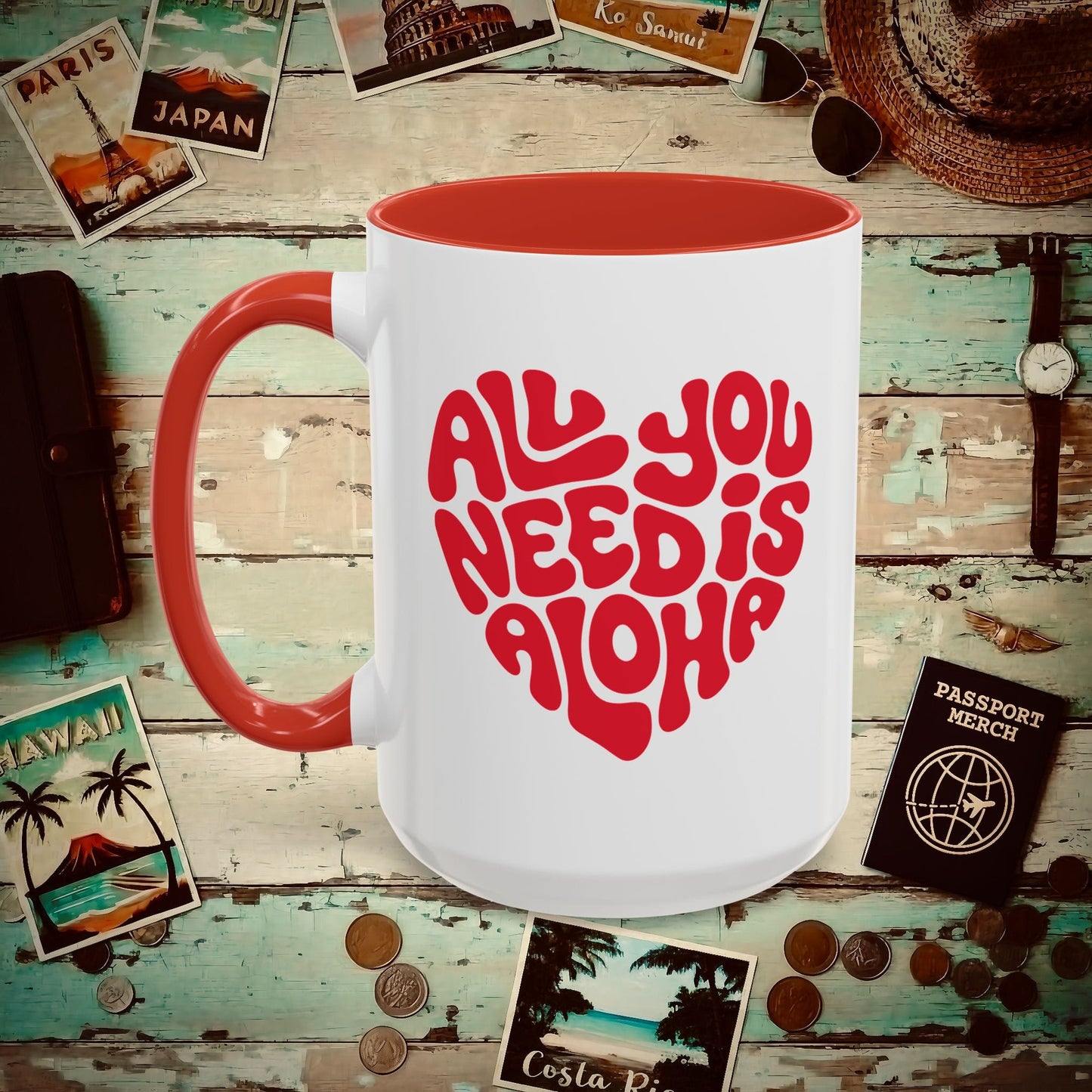 All You Need Is Aloha, Hawaii 15oz Mug Red / 15oz