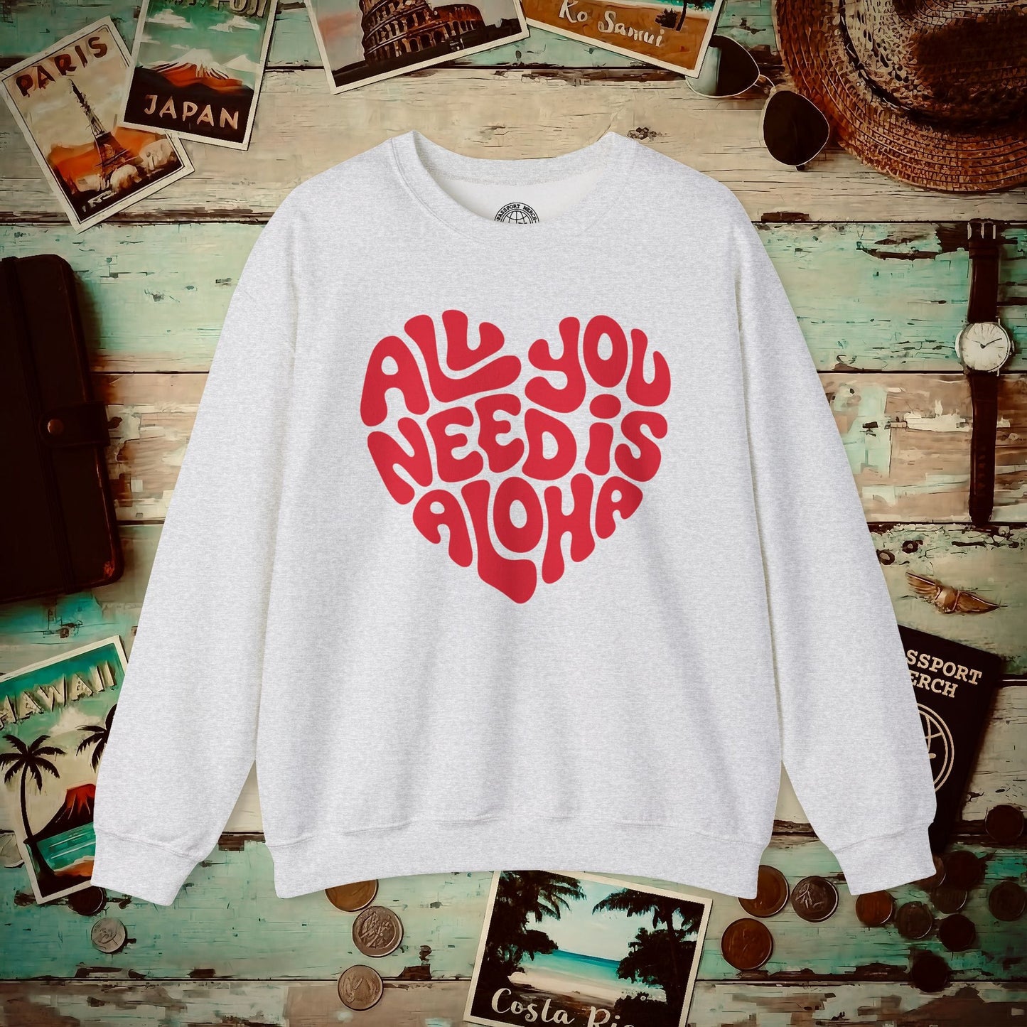 All You Need Is Aloha, Hawaii Crewneck Ash / S